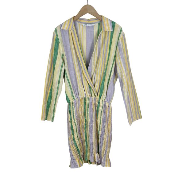 Zara Blogger Favorite Pastel Striped Smocked Skirt Valery Dress Size XS - Picture 2 of 11